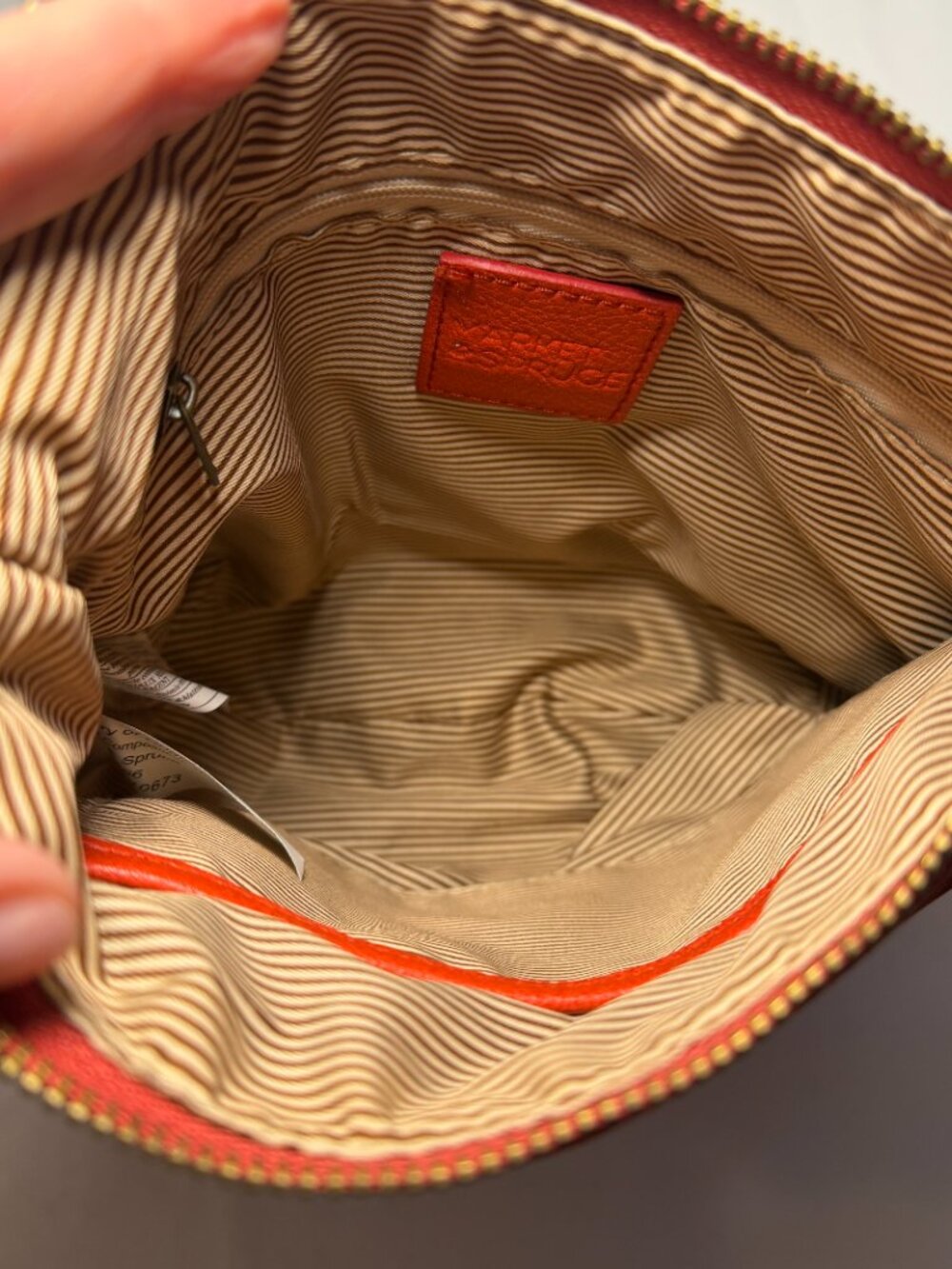 Market & Spruce Theresa Crossbody Bag w/Wristlet Orange-Red Brown Faux Leather - Picture 9 of 13
